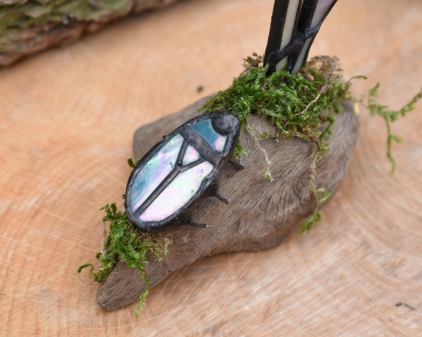 Glass mushroom and beetle #103