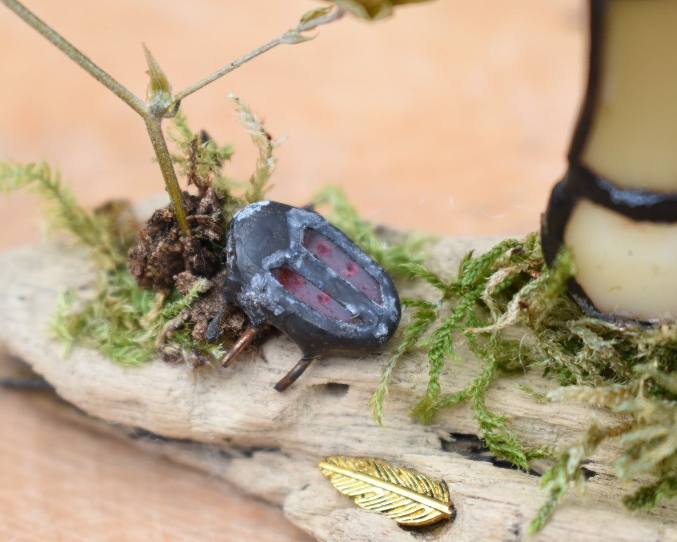 Glass mushroom and ladybug #106