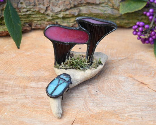 Glass mushroom and beetle #96